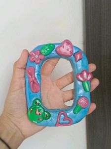 Handmade Blue Photo Frame show off