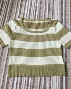 Striped Ribbed Knit Top