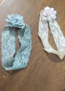 Lace Flower Headbands - Set of 2