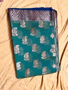 Peacock Green Color Saree