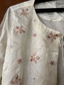 White Ethnic Jacket with Embellishments