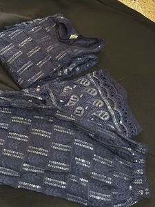 Stylish Blue Sequin Kurta Set