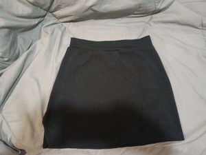 Black Mini Skirt with Side Slit (size-M)