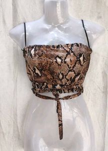 Snakeskin Print Strapless Wrap Top