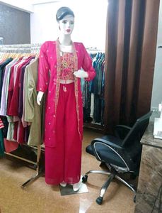 Pink Ethnic Kurta Set with Jacket