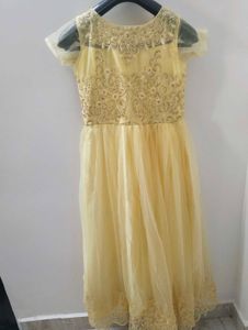 Beautiful Yellow Net Gown