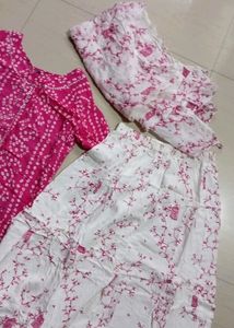Pink Color Bandhani Dress