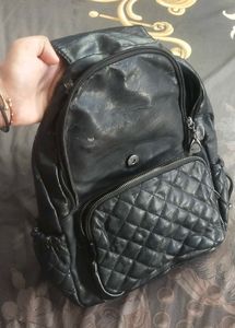 Chic Quilted Faux Rexine Backpack