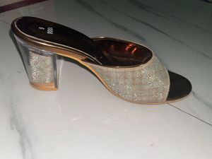 Sparkling Block Heel Mules