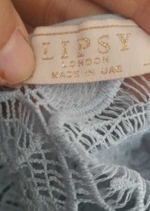 Sky blue lace pattern frock