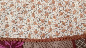 white brown Floral ghrara set with lace detailing