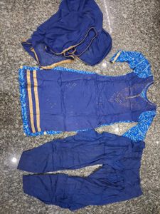 Blue Kurta Set with Dupatta