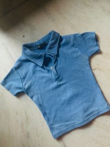 Zara Blue Polo Top