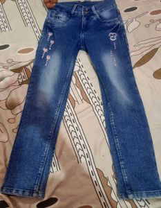 Blue Denim Jeans with Cute Embellishments
