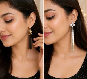 Stylish Designer Long Earrings Combo (2 Pairs) | P