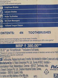 pack of 7, 12 piece toothbrush+ four toothpas