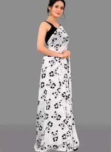 🐼 Panda Printed Saree