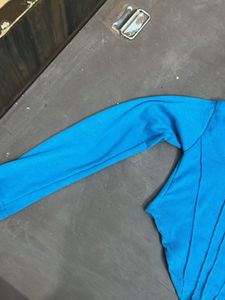 Blue Long Sleeve Corset Top