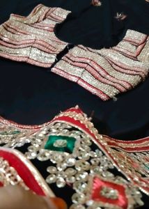 Embroidered saree with heavy stiched blouse