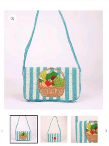 Beaded Fruit Basket Shoulder Bag