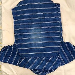 boys Denim Striped Short Sleeve Shirt