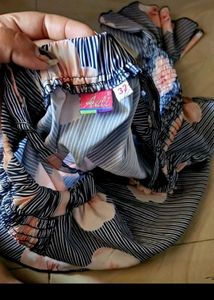 Chic Off-Shoulder Floral Striped Blouse