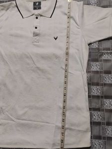 Men's White and purple textured Polo T-Shirt