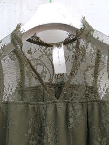 Olive Green Lace Top.