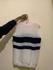 Striped Sleeveless Knit Top