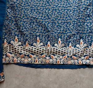 Heavy embroidery full patiyala suit dupatta