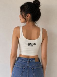 White Cropped Tank Top