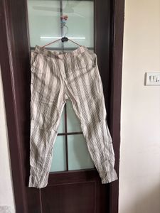 Striped Linen Blend Pants