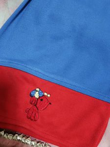Blue Red Night Dress Capri