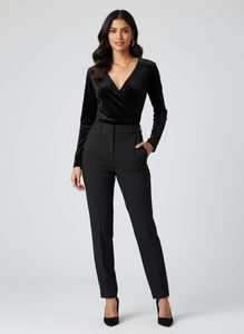 Elegant Black Velvet Bodysuit