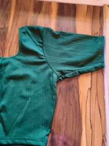 Emerald Green Textured Blouse