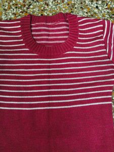Striped Reindeer Knit Sweater