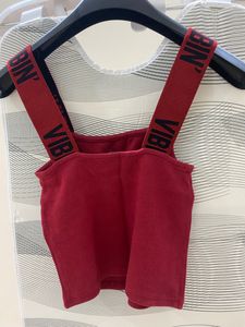 Vibing Red Ribbed Crop Top