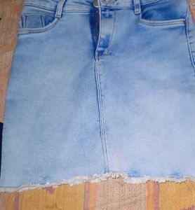 Light Wash Denim Mini Skirt