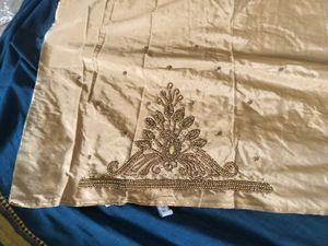 Aari work blouse material piece golden clr