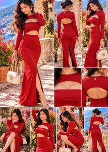 Stunning Red Cutout Maxi Dress