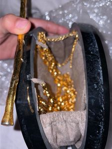 Designer Black Clutch with Gold Accents