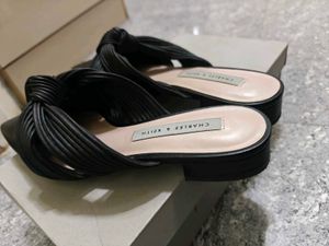 Charles and Keith Black Knotted Mules