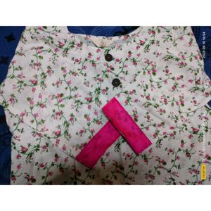 White Floral Straight Kurti