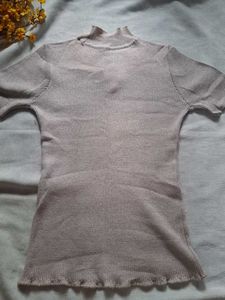 y2k Sparkling Embellished Mock Neck Top