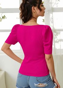 Vibrant Pink Puff Sleeve Top
