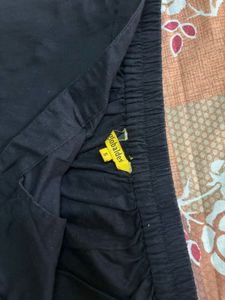 comfortable black straight fit trousers