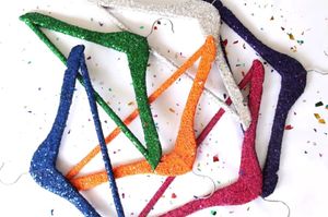 Sparkling Glitter Wooden Hangers