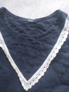 Chic Navy Blue Ruffle Dress