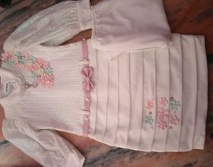 Sparkling White dress with Floral Embellishments