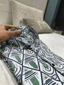 Patterned Button-Down Shirt